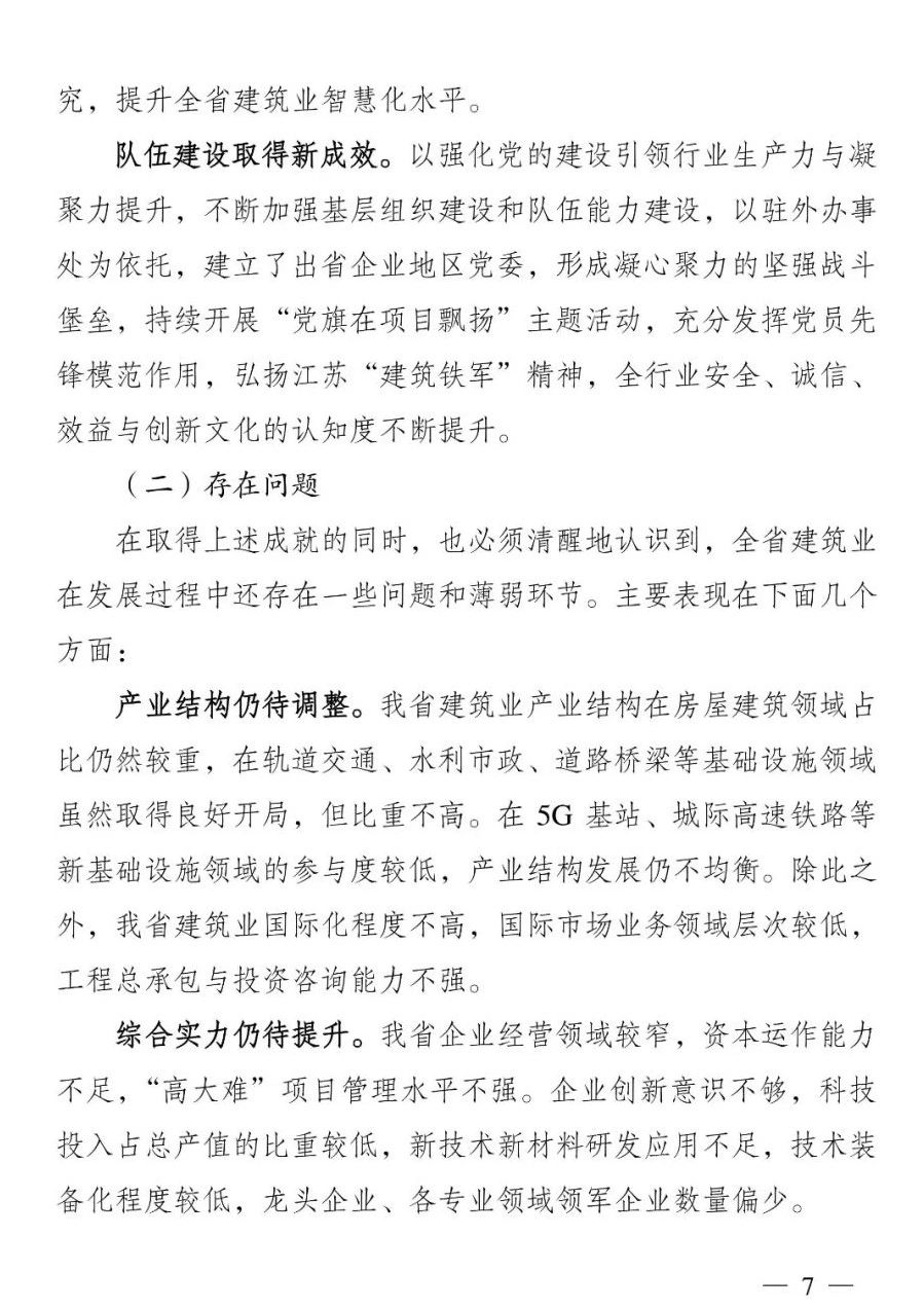 《江苏省建筑业“十四五”发展规划》印发!